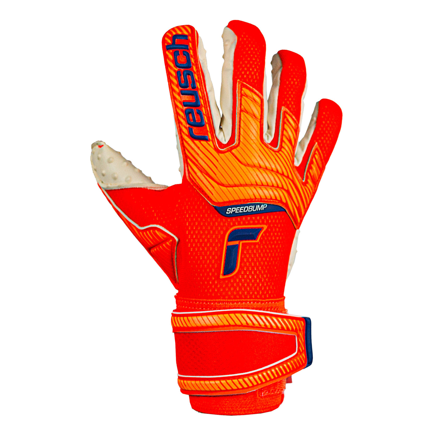 Reusch Men's Goalkeeper Attrakt SpeedBump Gloves Shocking Orange/Blue Back