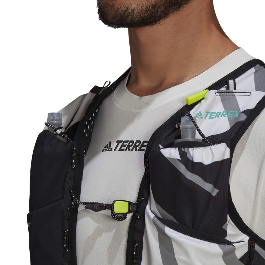 adidas Terrex Primeblue Graphic Trial Running Vest Black/Acid Yellow Front Chest