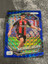 2025-26 Prizm FIFA Soccer Blue Mosaic Prizm Nathaniel-Brown /209 Eintracht Frankfurt