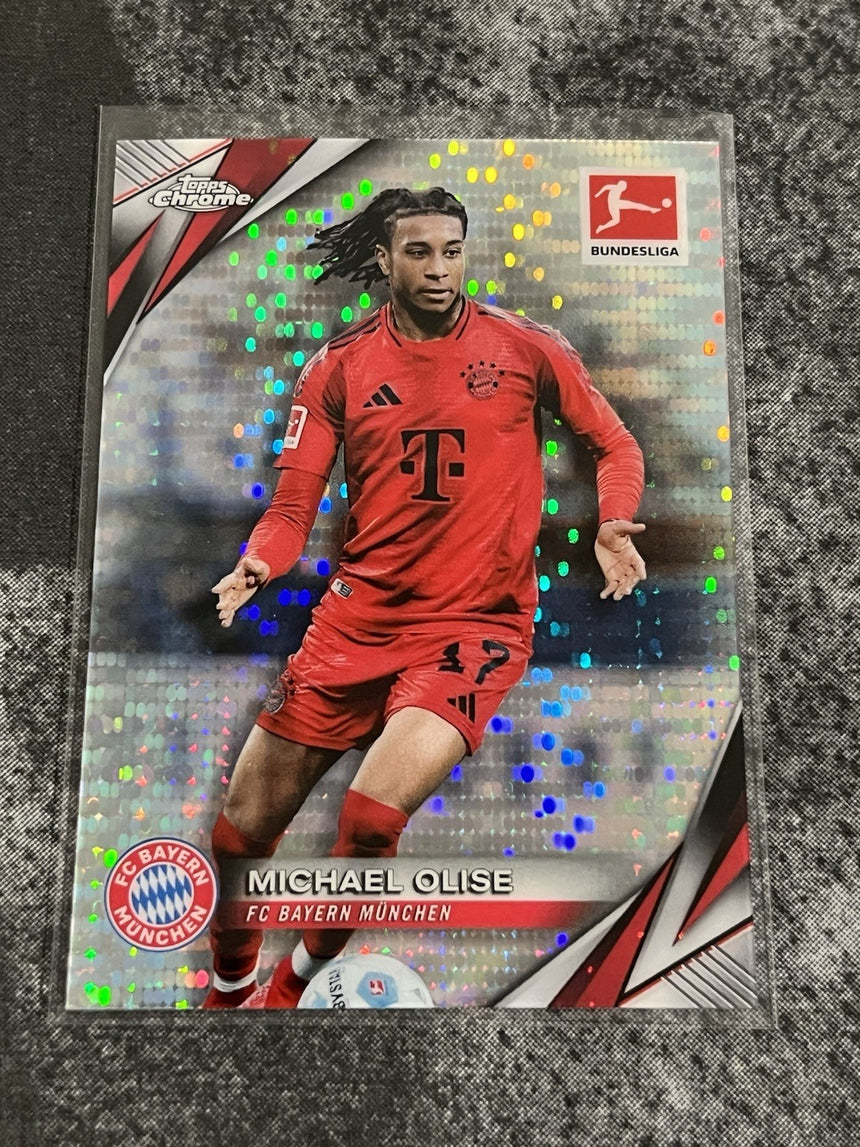 2024-25 Topps Chrome Bundesliga Michael Olise #82 Pulsar Refractor Bayern Munich