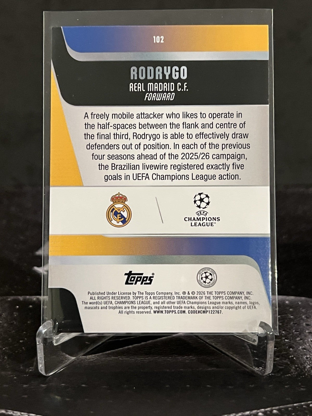 2025-26 Topps UCC Gold Mini Diamonds Rodrygo /299 Real Madrid