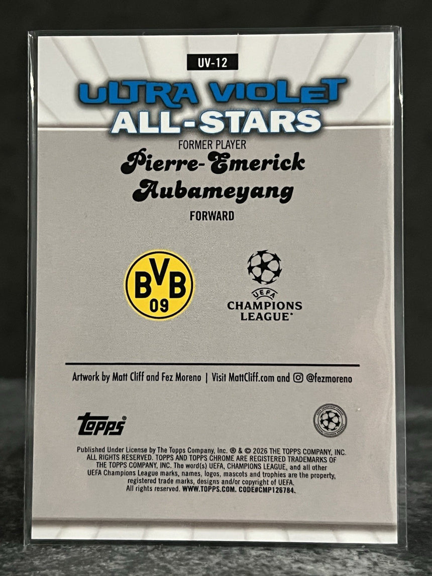 2025-26 Topps Chrome UEFA UCC Pierre-Emerick Aubameyang Ultra Violet All Stars