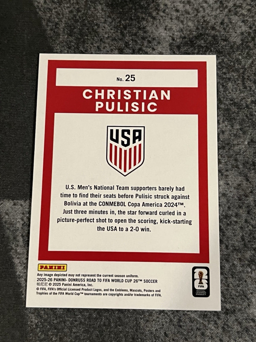 2025-26 DONRUSS Road to FIFA World Cup 26 Christian Pulisic Blue Pyramids /95