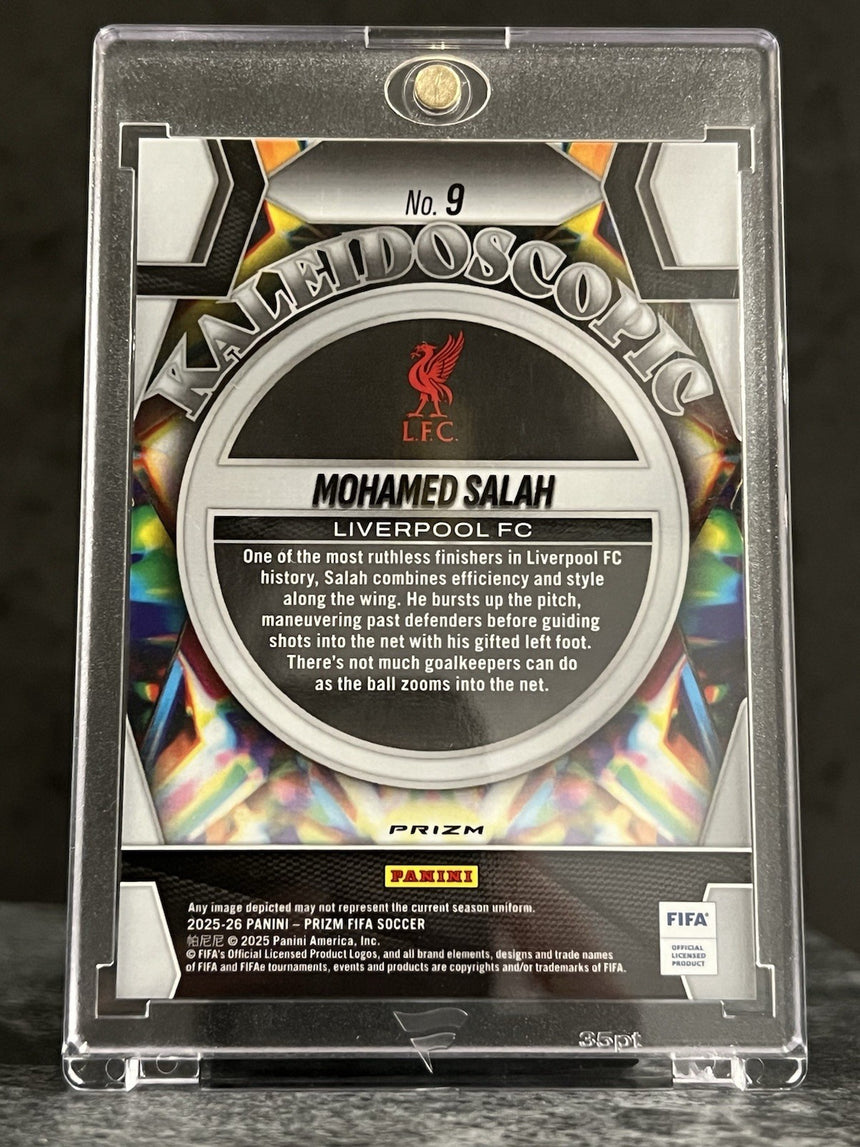2025-26 Panini Prizm FIFA Mohamed Salah KALEIDOSCOPIC Silver Mosaic Prizm Liverpool FC