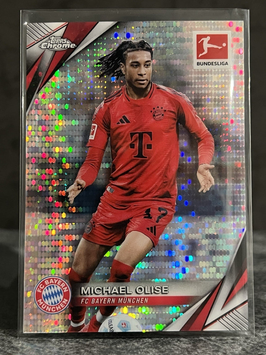 2024-25 Topps Chrome Bundesliga Michael Olise #82 Pulsar Refractor Bayern Munich
