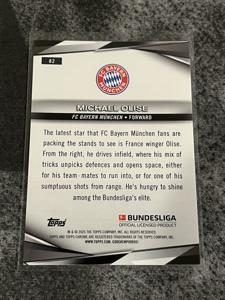 2024-25 Topps Chrome Bundesliga Michael Olise #82 Pulsar Refractor Bayern Munich