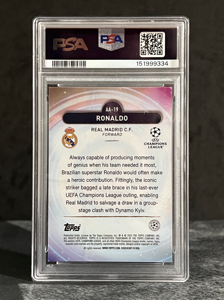 2024-25-topps-merlin-ucc-psa-9-ageless-alchemy-black-mojo-ronaldo-10-real-madrid-back