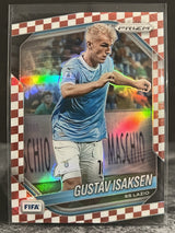 2025-26-panini-prizm-fifa-gustav-isaksen-red-checker-prizm-121-ss-lazio-back