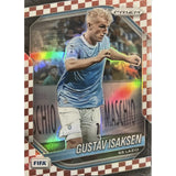2025-26-panini-prizm-fifa-gustav-isaksen-red-checker-prizm-121-ss-lazio-front