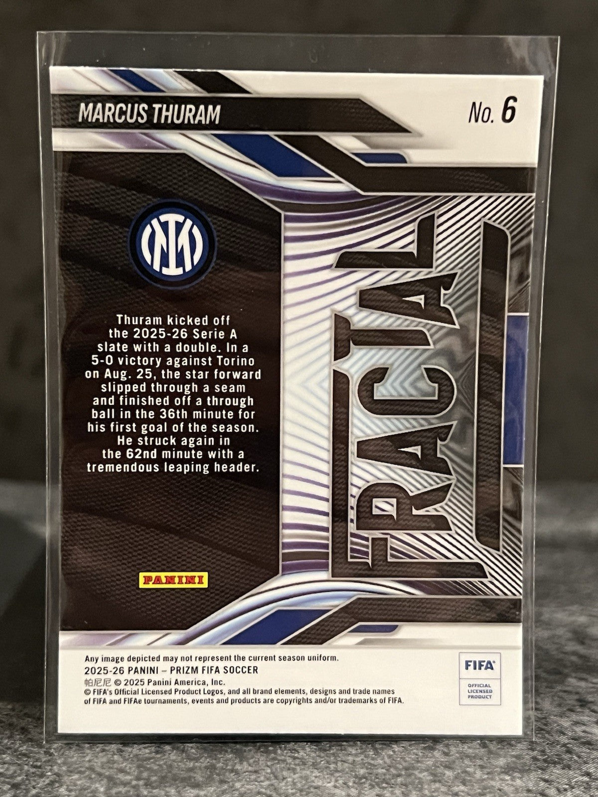 2025-26 Panini Prizm FIFA Soccer FRACTAL Marcus Thuram Inter Milan
