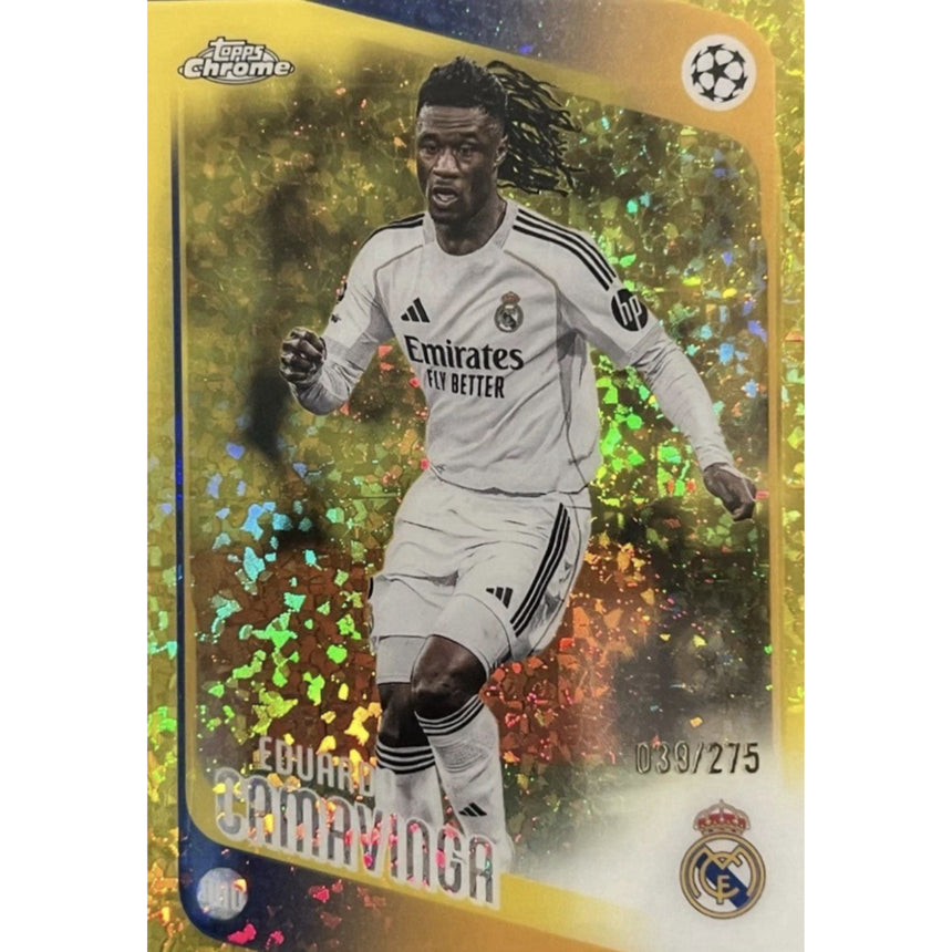 2025-26-topps-chrome-ucc-gold-mini-diamonds-eduardo-camavinga-275-real-madrid-front