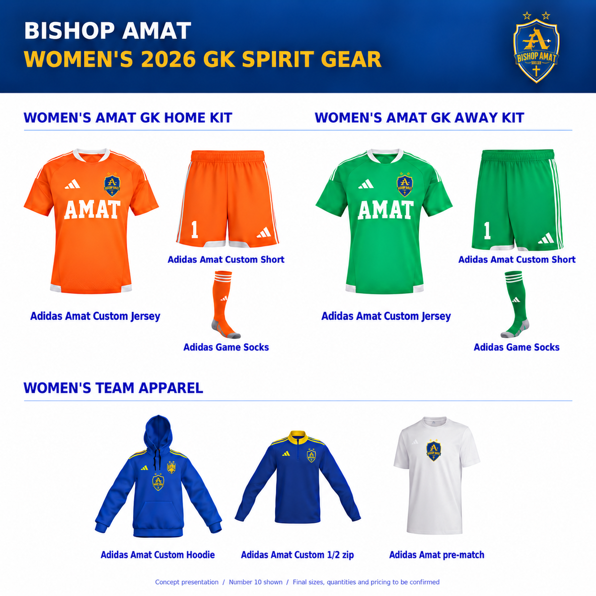 adidas Women's Bishop Amat 2026 Goalkeeper Spirit Package