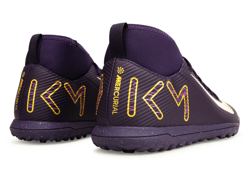 Nike Kids Zoom Mercurial Superfly 10 Club KM TF Grand Purple/Pale Ivory Heel