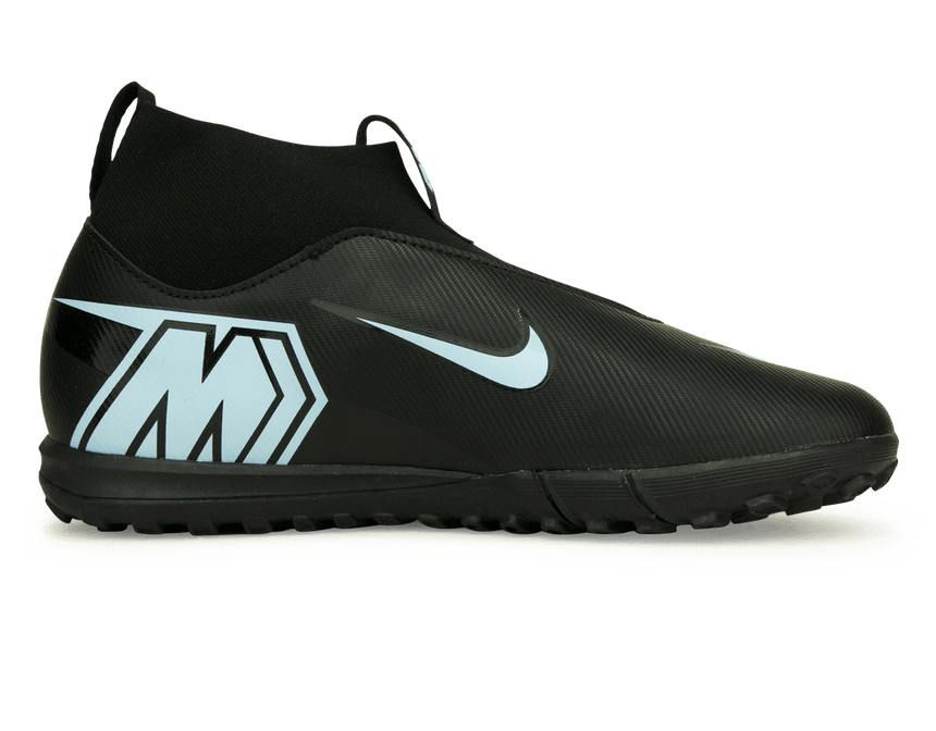 Nike Kids Zoom Mercurial Superfly 10 Academy TF Black/Ice Blue Side
