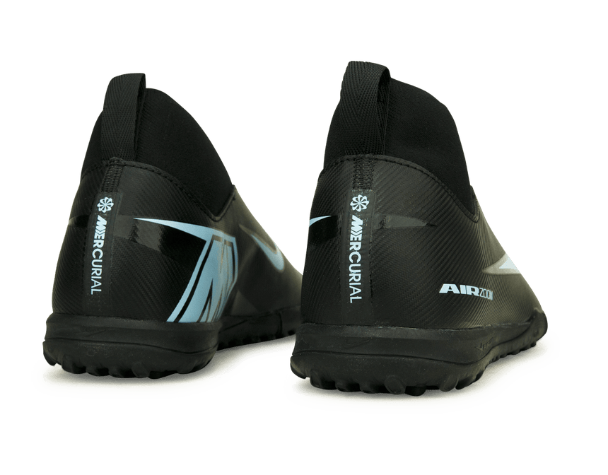 Nike Kids Zoom Mercurial Superfly 10 Academy TF Black/Ice Blue Side Back