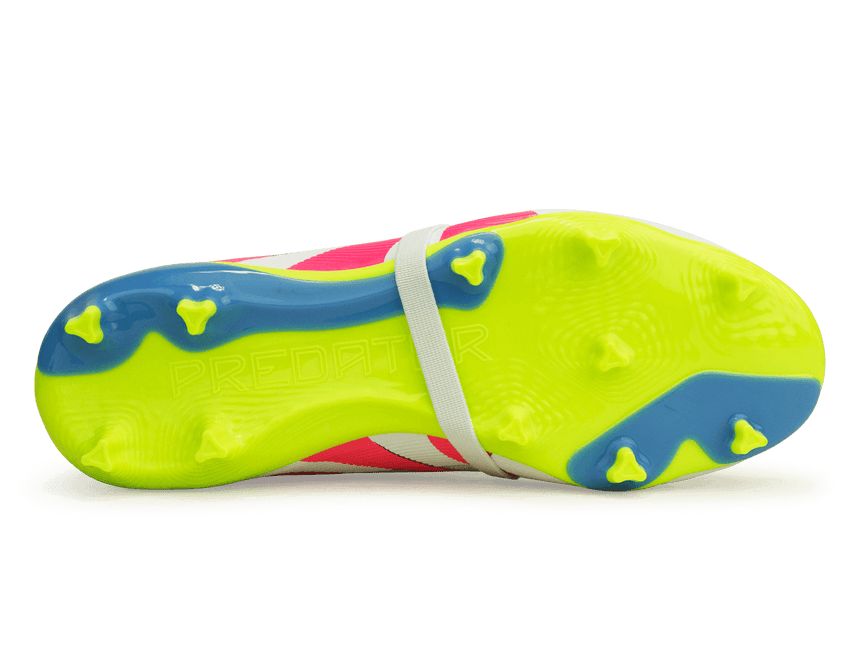 adidas Kids Predator League Foldover Tongue FG White/Pink/Lemon Sole