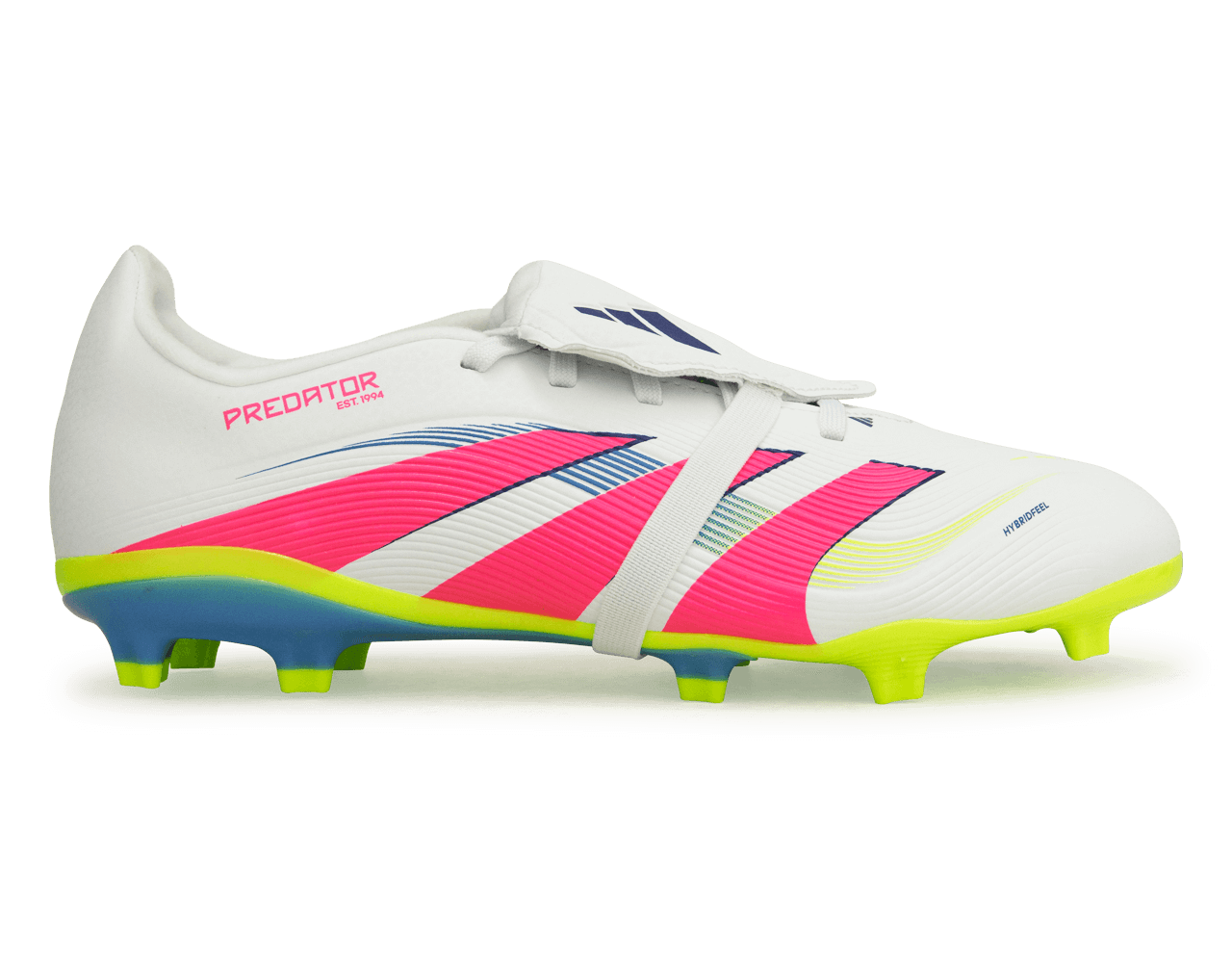 adidas Youth Predator League Fold-Over Tongue FG White/Pink/Lemon