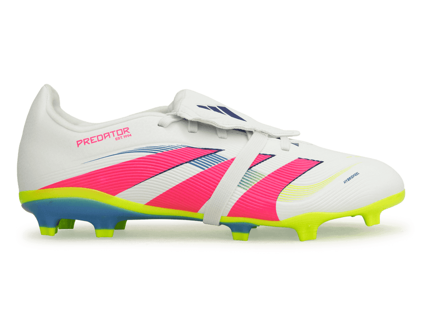 adidas Kids Predator League Foldover Tongue FG White/Pink/Lemon