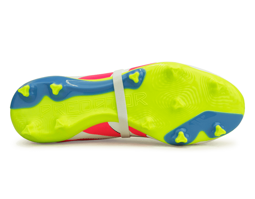 adidas Men's Predator League Foldover Tongue FG/MG White/Pink/Lemon Sole