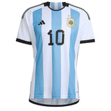 adidas Argentina Kids Home Stadium 2022/23 Jersey w/ Messi #10 White/Blue Front