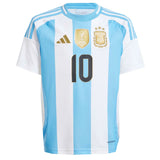 adidas Argentina Kids Home Stadium 2024/25 Jersey w/ Messi #10 Front