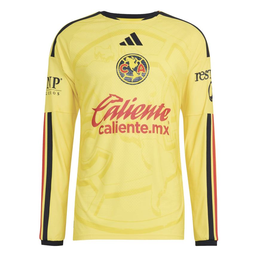 adidas Club America Men's Home Authentic Long Sleeve 2026/27 Jersey Yellow Front