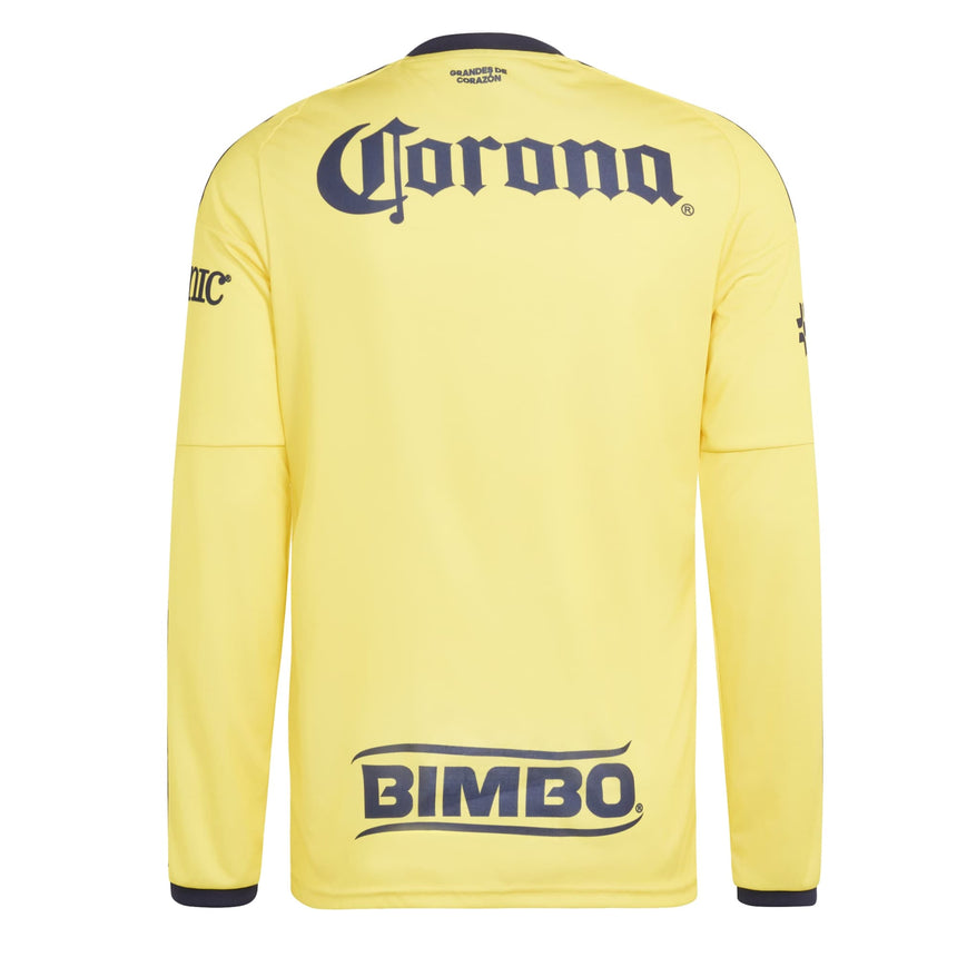 adidas Club America Men's Home Stadium Long Sleeve 2026/27 Jersey Yellow Back