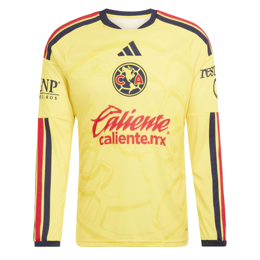 adidas Club America Men's Home Stadium Long Sleeve 2026/27 Jersey YellowFront