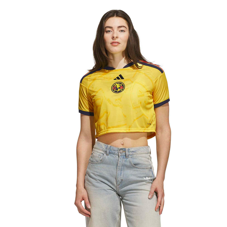 adidas Club America Women's Home Cropped 2026/27 Jersey Yellow Model