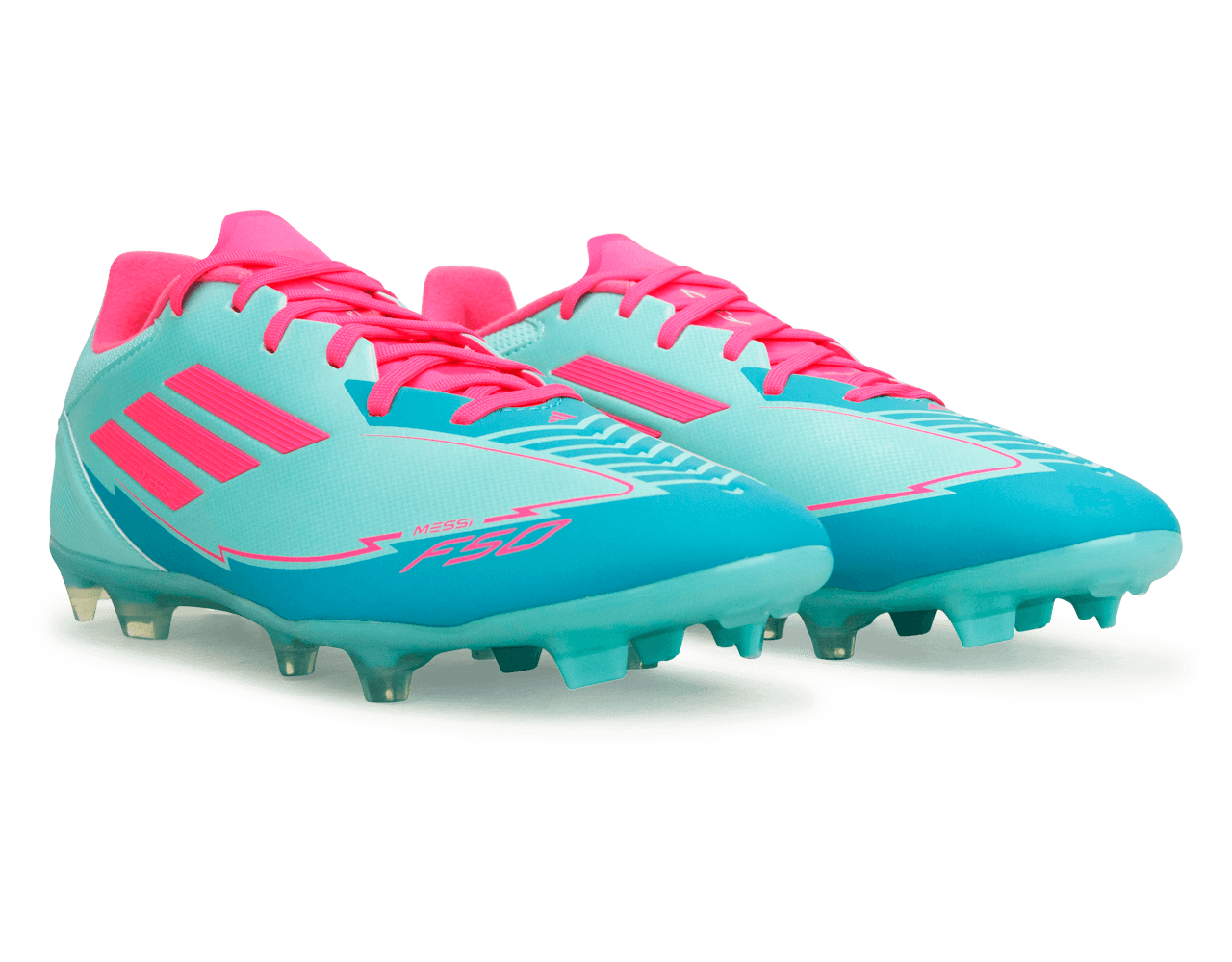 adidas Men's F50 League Messi FG/MG Flash Aqua/Pink – Azteca Soccer