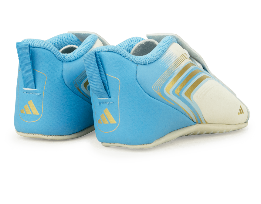 adidas Infant F50 Messi Crib Shoes Infant Ivory/Sea Blue/Ice Blue Rear