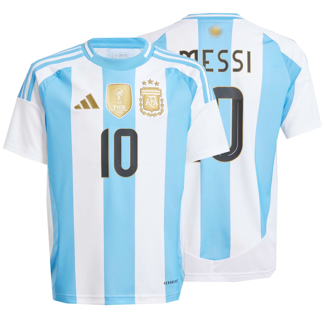 Adidas Argentina Youth Home Stadium 2024 25 Soccer Jersey W Messi 10 adidas-argentina-youth-home-stadium-2024-25-soccer-jersey-w-messi-10