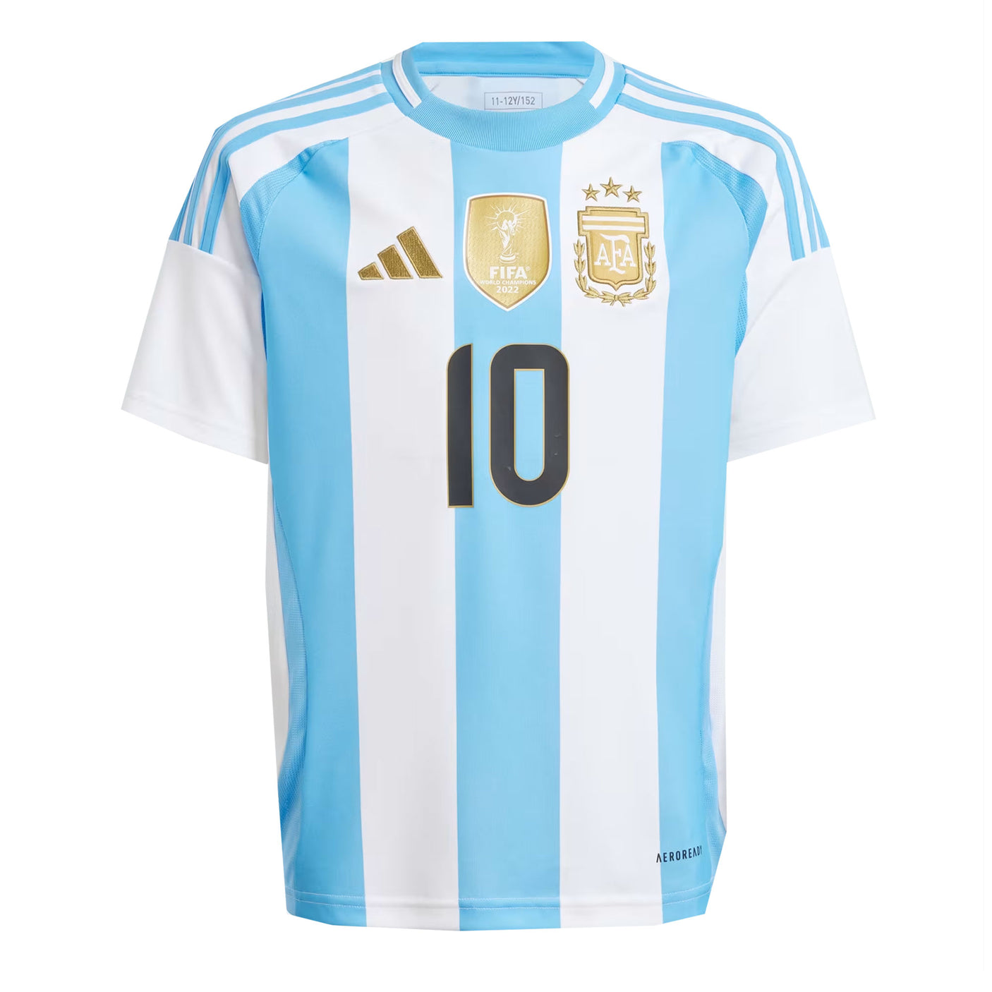 adidas Kids Argentina 2024/25 Home Jersey w/ Messi #10 Printing Front