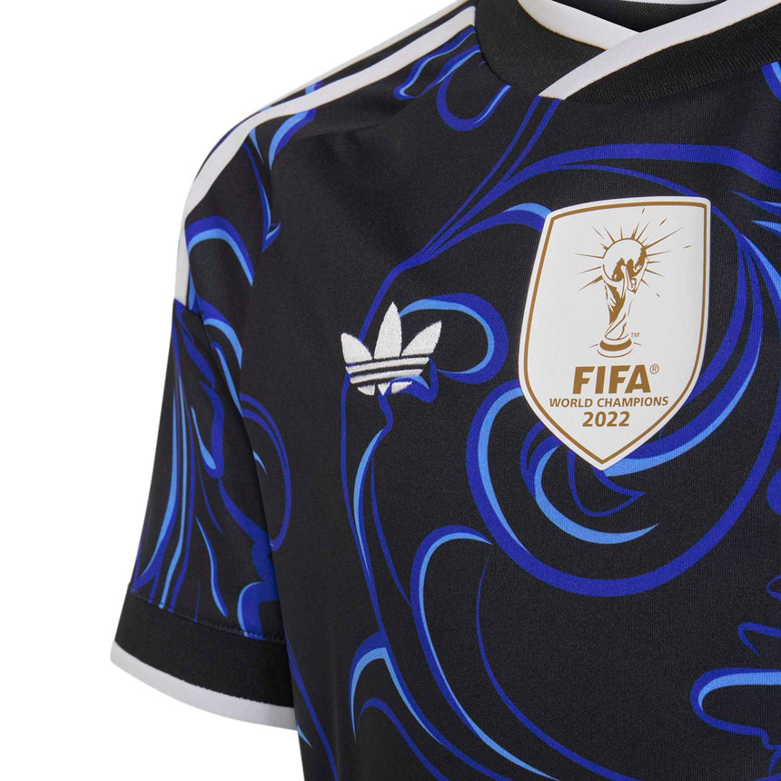 adidas Kids Argentina World Cup 2026 Away Jersey Black/Lucid Blue Crest