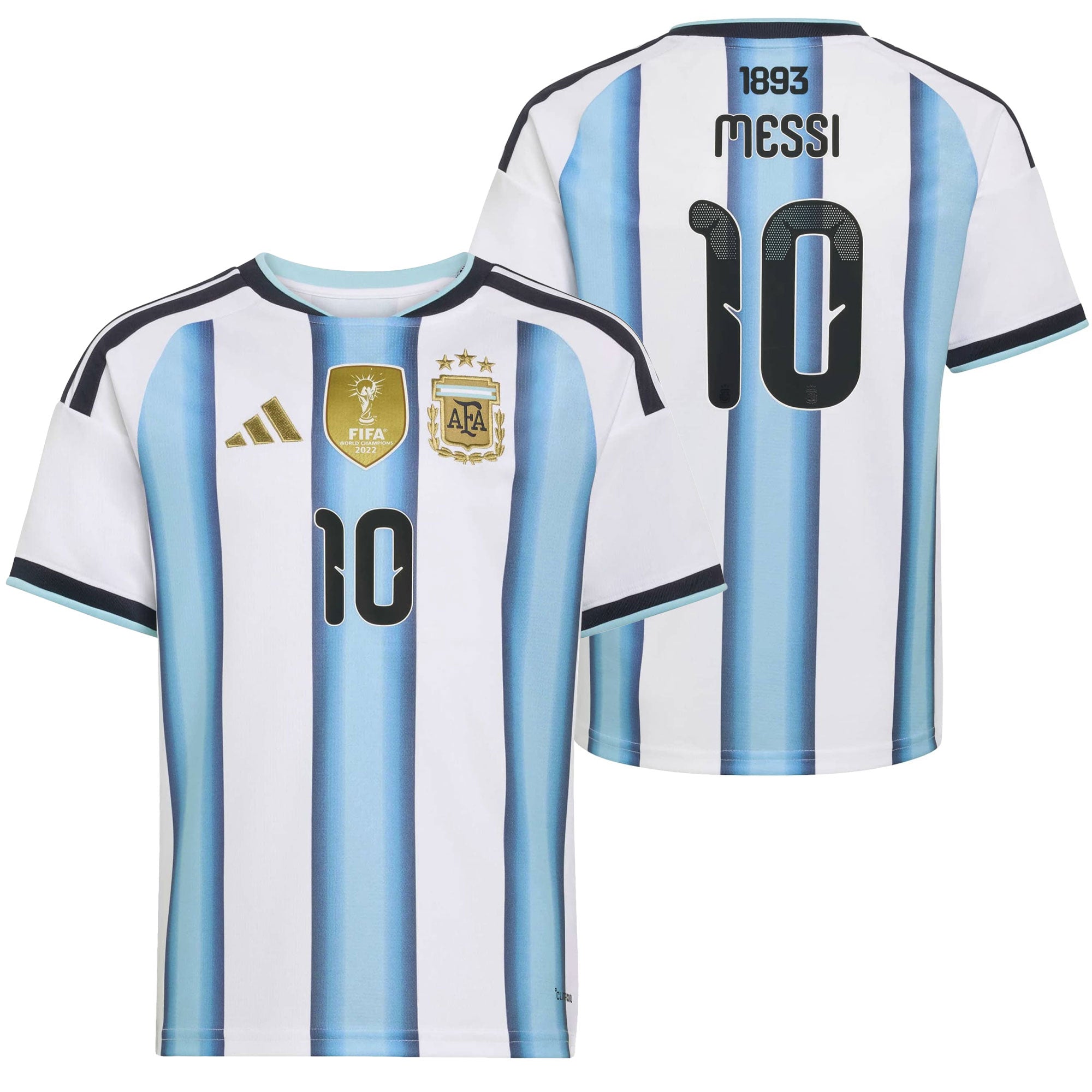 adidas Argentina Youth Home Stadium Soccer Jersey w/ Messi #10
