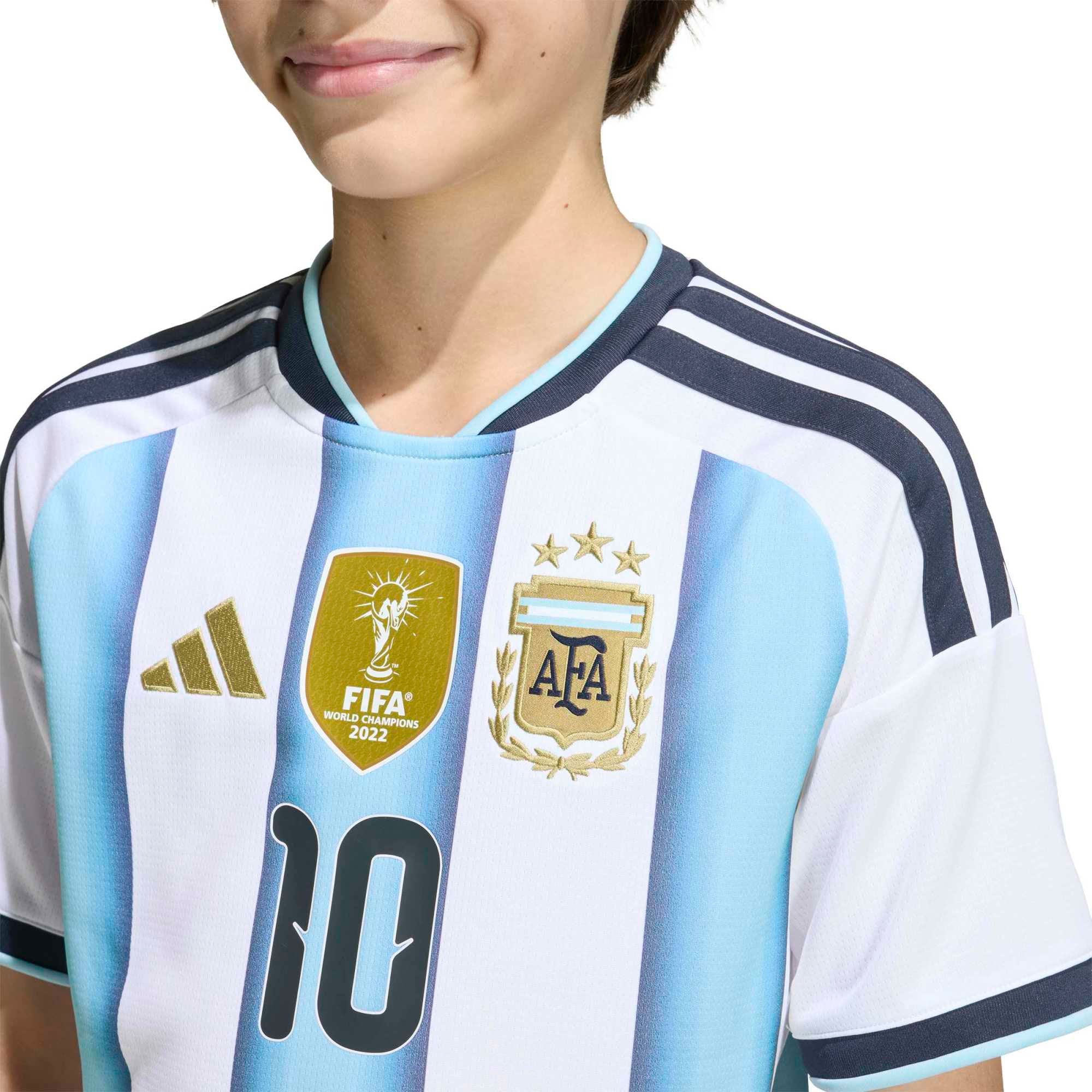 adidas Argentina Youth Home Stadium Soccer Jersey w/ Messi #10