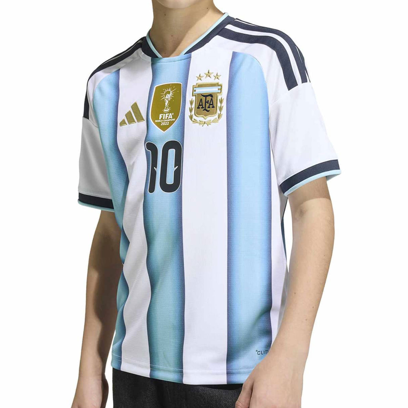 adidas Kid's Argentina World Cup 2026 Home Jersey w/ Messi #10 Printing Front