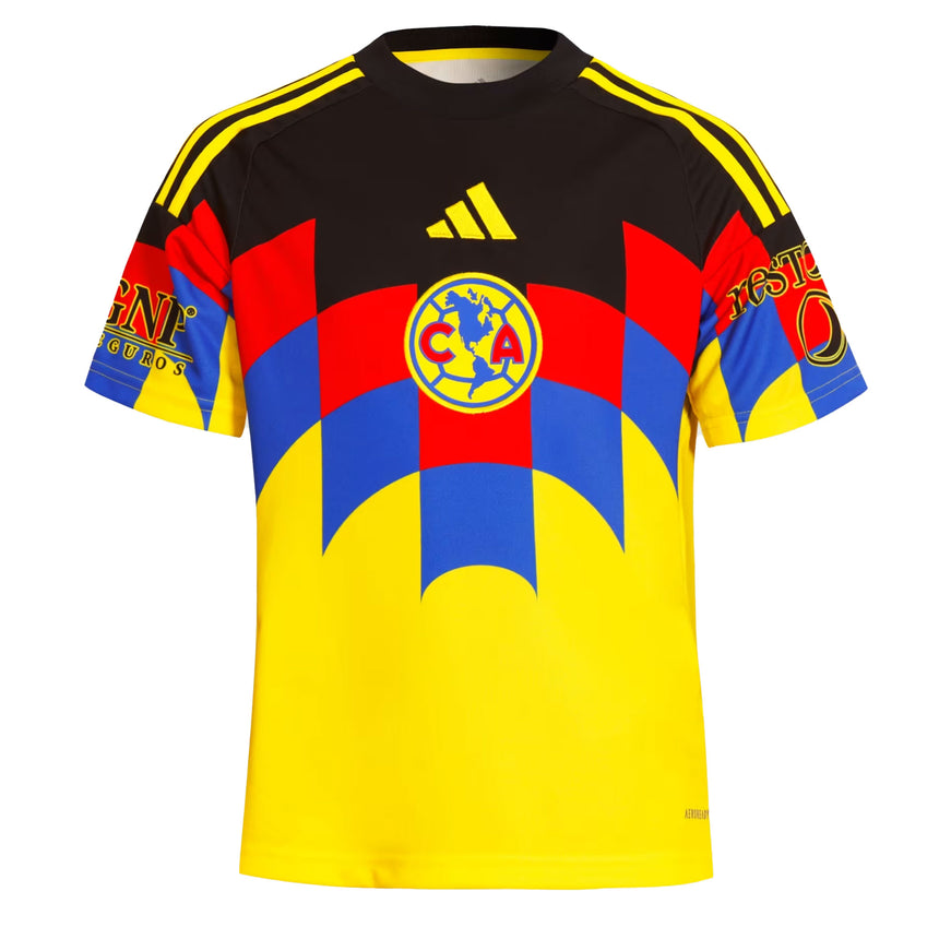 adidas Kids Club America 2025/26 Home Jersey Yellow Front