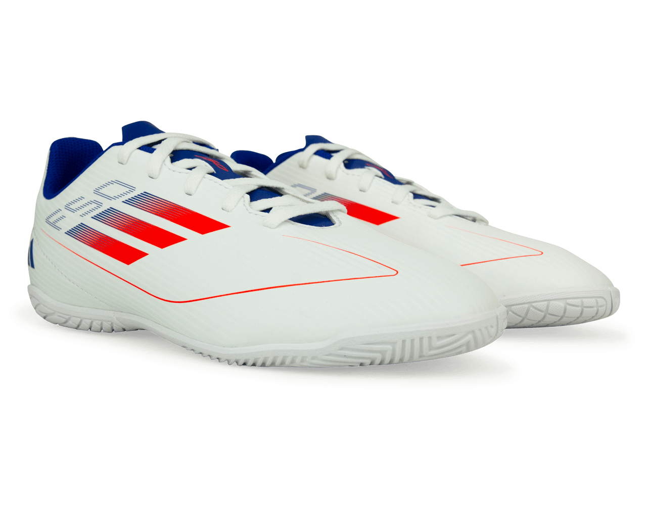 adidas Youth F50 Club IN White/Lucid Blue – Azteca Soccer