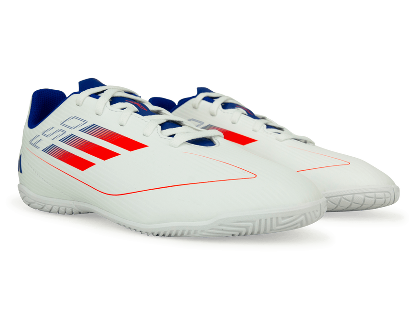 adidas Youth F50 Club IN White/Lucid Blue – Azteca Soccer