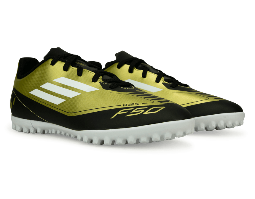 adidas Kids F50 Club Messi TF Gold/Black/White Together