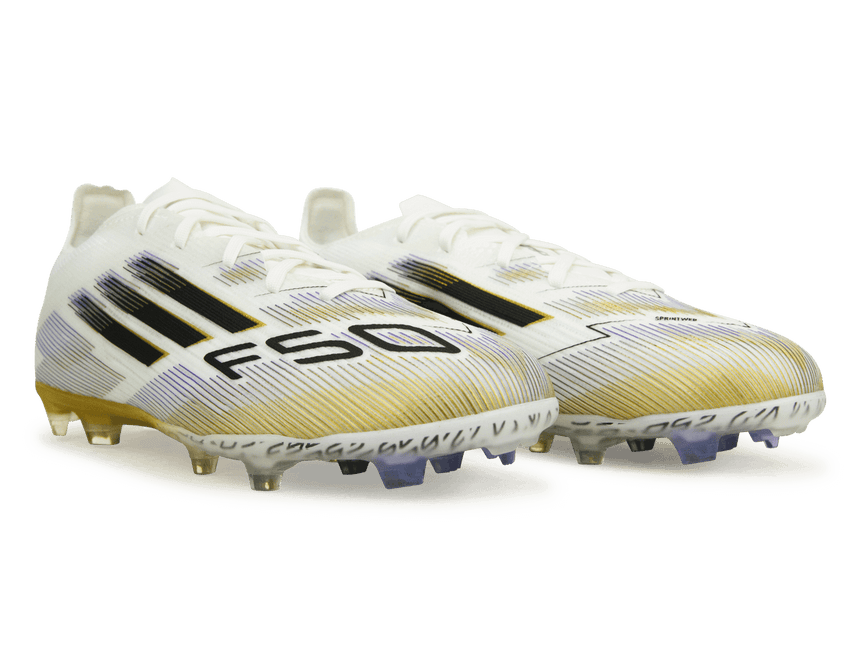 adidas Youth F50 Elite FG White/Black/Gold – Azteca Soccer