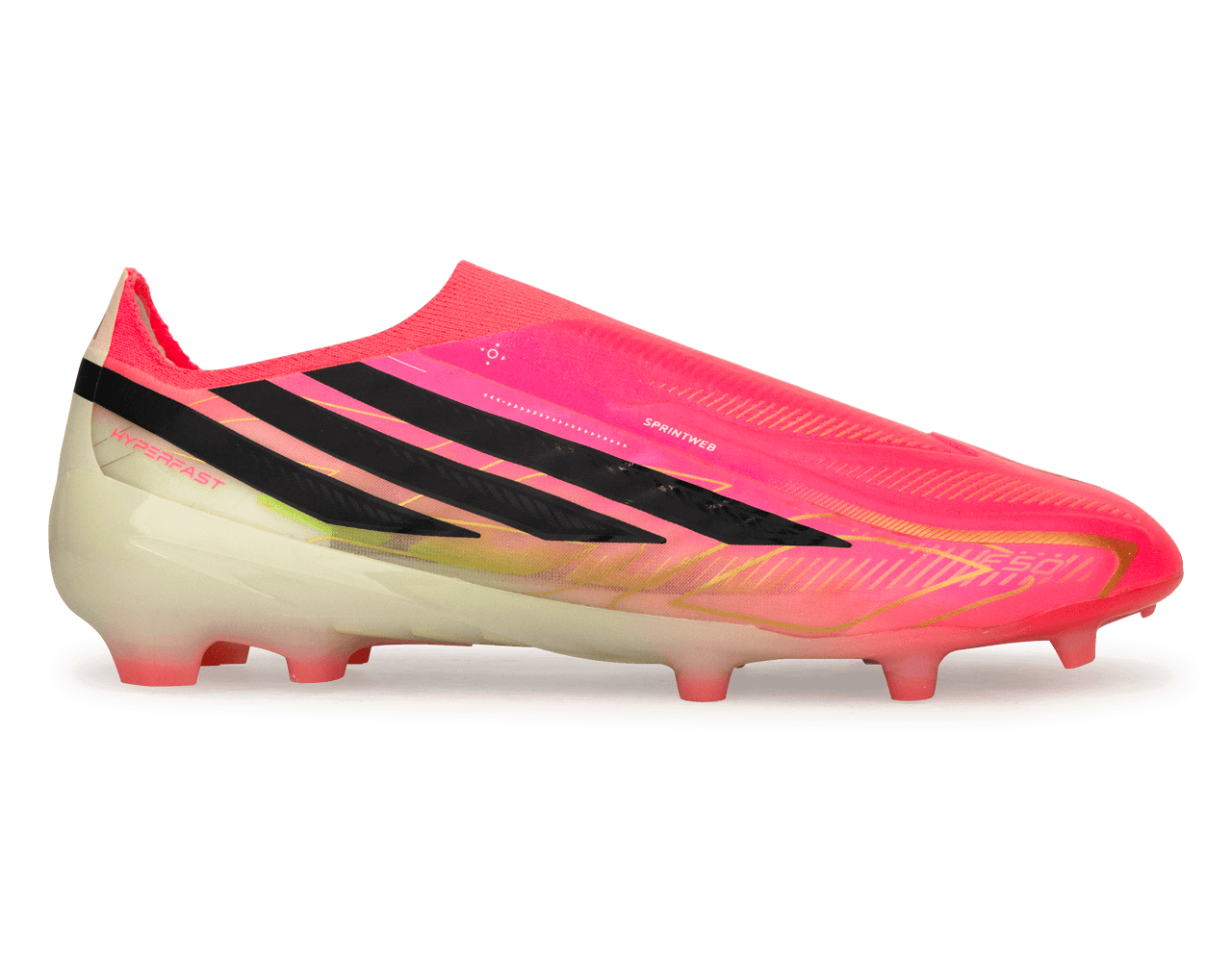 adidas Kids F50 Hyperfast Elite Laceless FG Soccer Cleats Solar