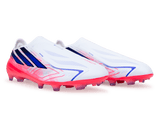 adidas Kids F50 Hyperfast Elite Laceless FG White/Solar Purple Together