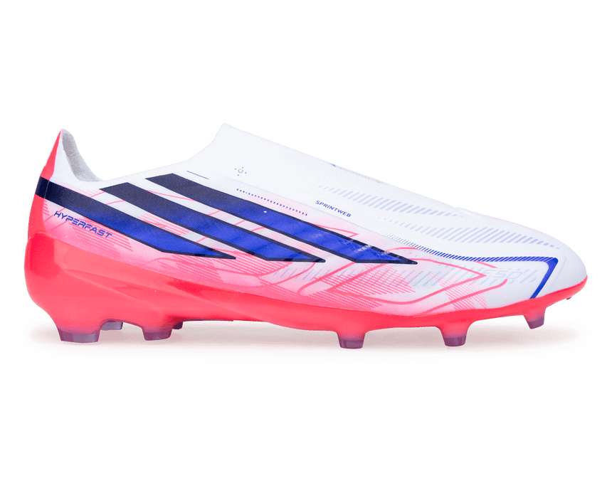 adidas Kids F50 Hyperfast Elite Laceless FG White/Solar Purple