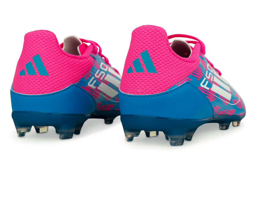 adidas Youth F50 League FG/MG Blue/White/Pink – Azteca Soccer