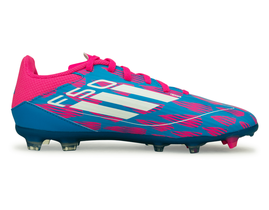 adidas F50+ ピンク/ブルー サッカーシューズ adidas Youth F50 League FG/MG Blue/White/Pink – Azteca Soccer