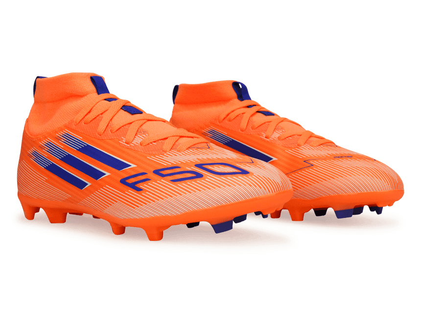 adidas F50 League Mid Firm/Multi-Ground Cleats Kids Orange 11K