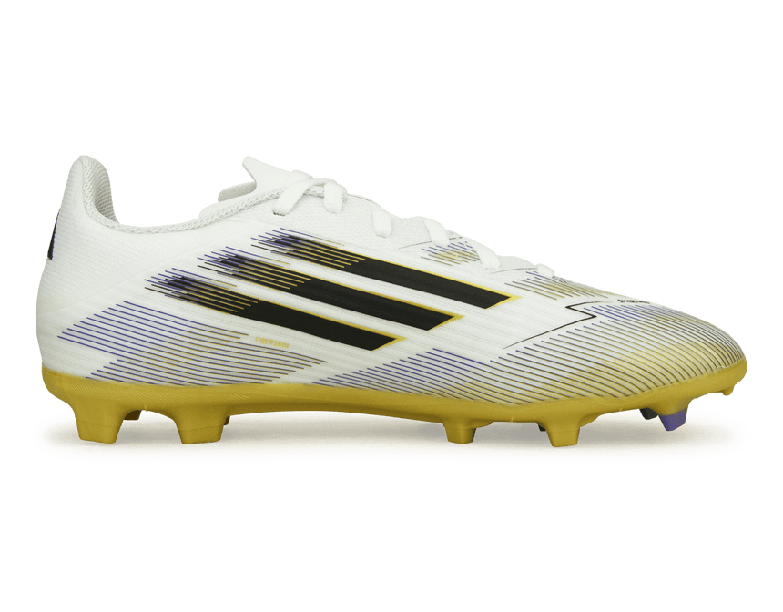 adidas Kids F50 League FG/MG White/Black/Gold Side