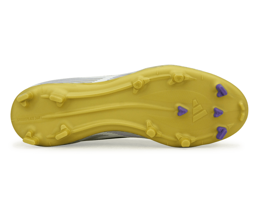 adidas Kids F50 League FG/MG White/Black/Gold Sole
